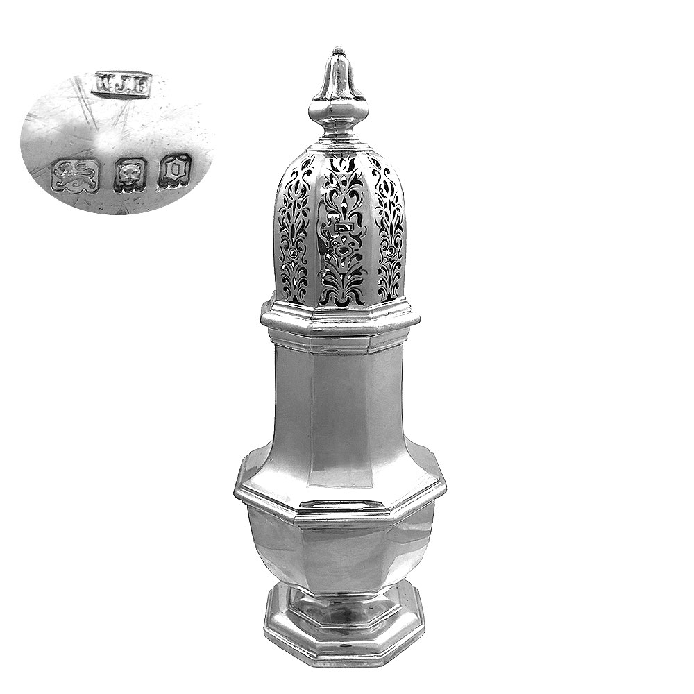 English Sterling Silver Sugar Shaker 1929